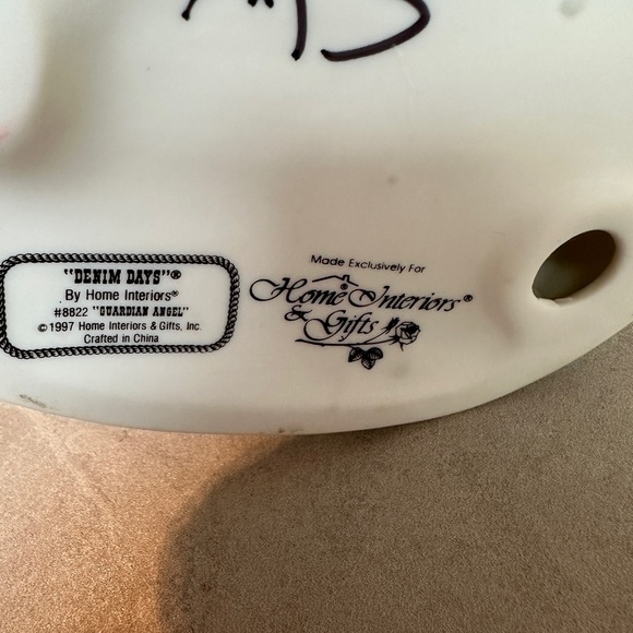 Vtg 1999 Denim Days Figurine GUARDIAN ANGEL #8822 Home Interiors EXCELLENT HOMCO - Picture 3 of 7